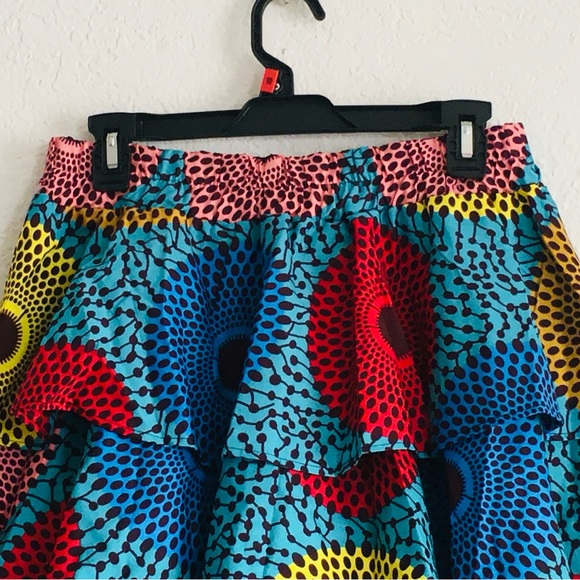Hongyu Amy women’s African skirt tiered elasticized waistline multi-color size L - Picture 2 of 6